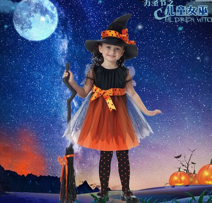 Girls Halloween Evil Witch Tutu Dress