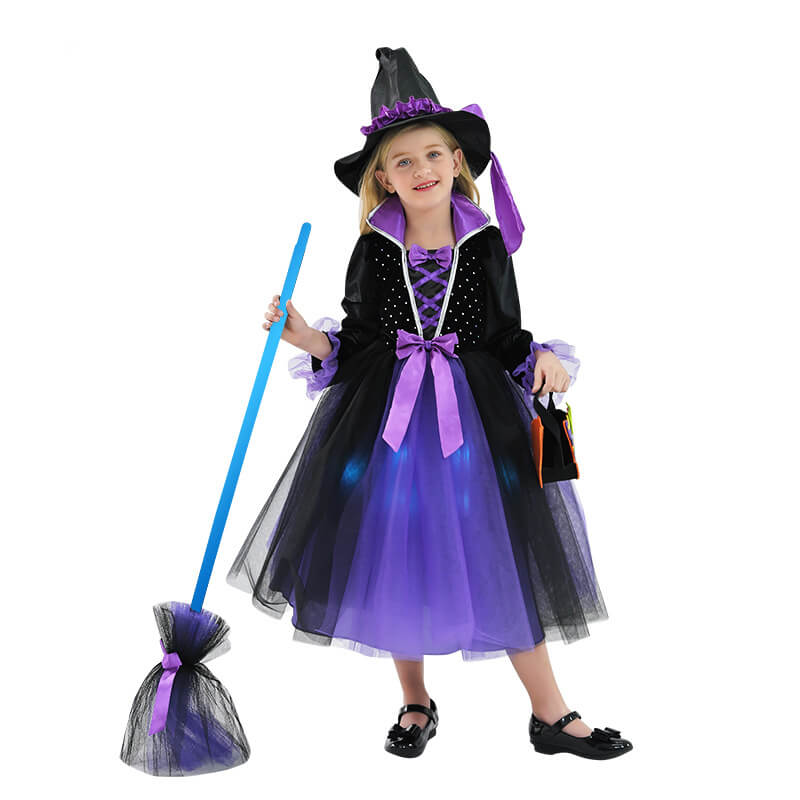 Girls Halloween Magic Witch Dress
