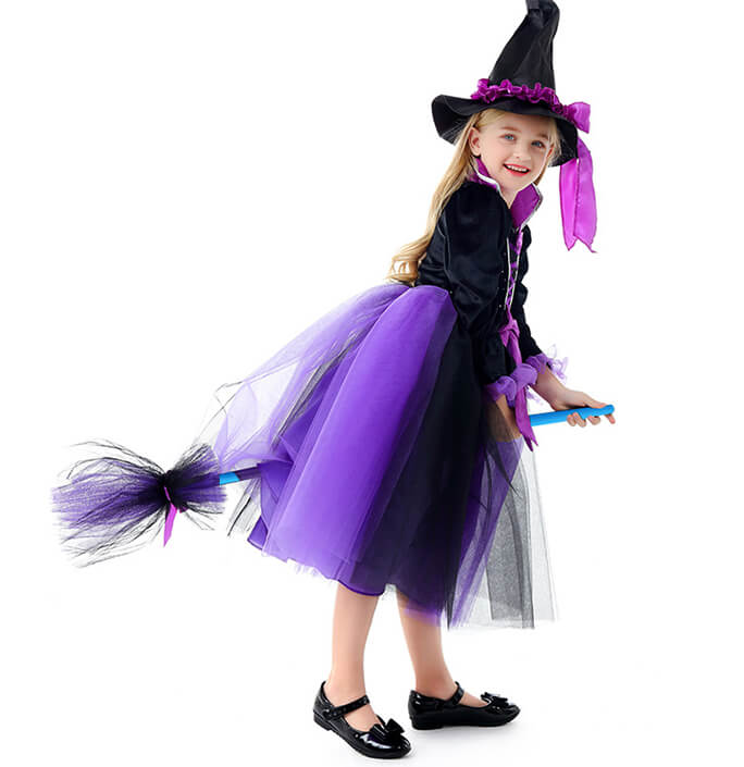 Girls Halloween Magic Witch Dress