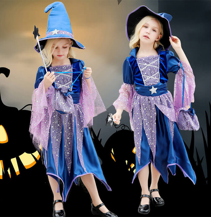 Girls Halloween Cute Witch Dress