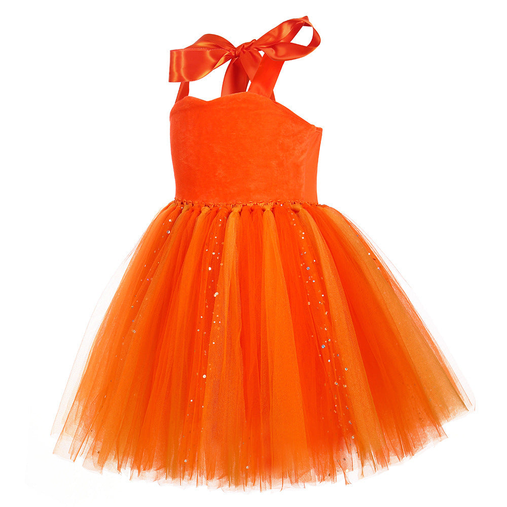 Halloween Pumpkin Costume Tutu Dress with Accessories