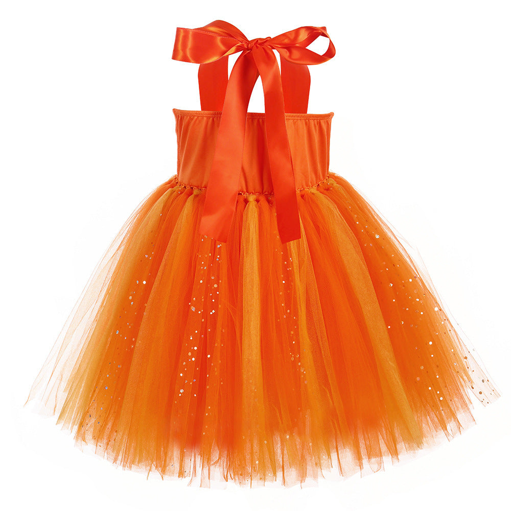 Halloween Pumpkin Costume Tutu Dress with Accessories