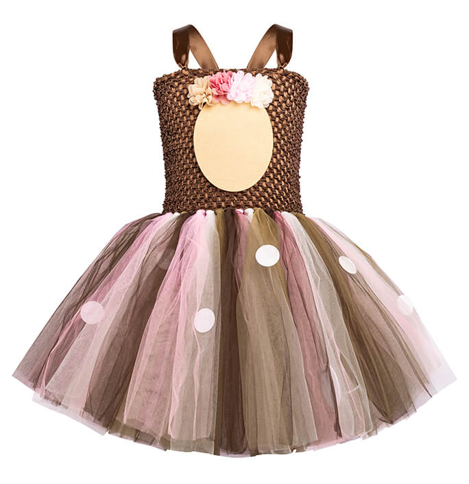 Girls Cute Christmas Elk Tutu Dress