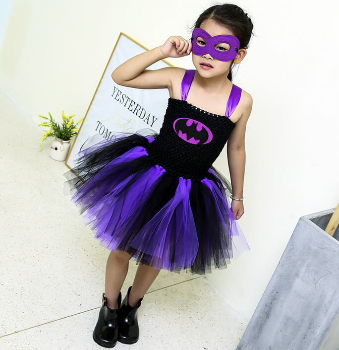 Girls Super Hero Bat Girl Tutu Dress