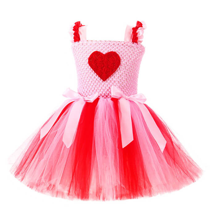 Girls Valentine's Day Love Peach Color Glowing Costume