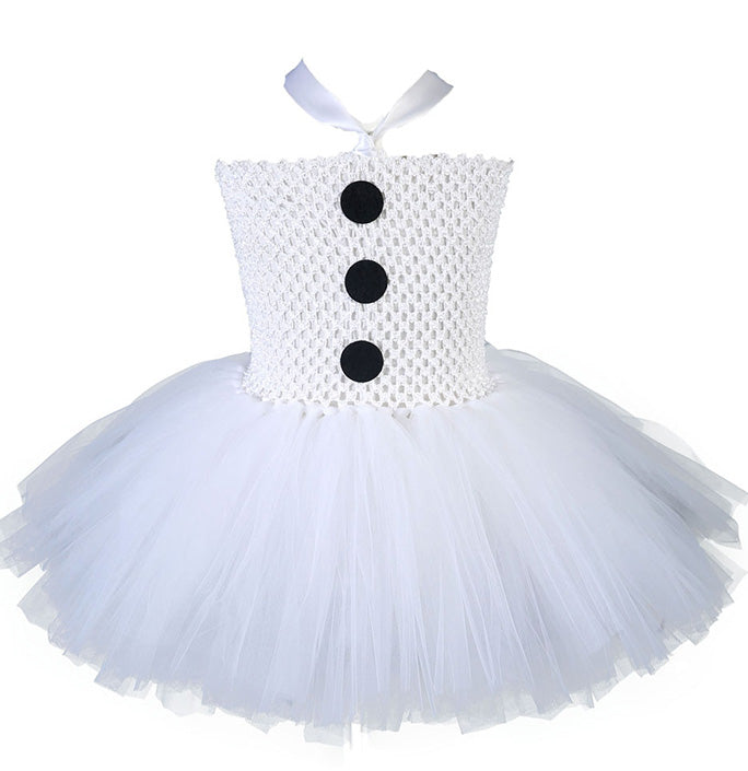 Girls Christmas Snowman Dress Costume