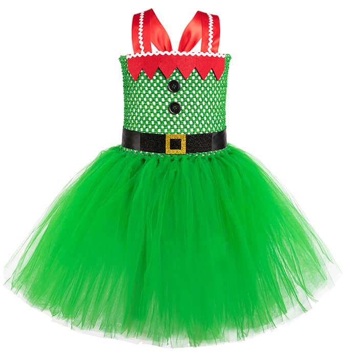Girls Christmas Green Tutu Dress