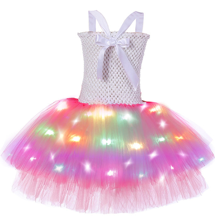 Cowgirls LES Cow Pattern Tulle Pink Costume Dress