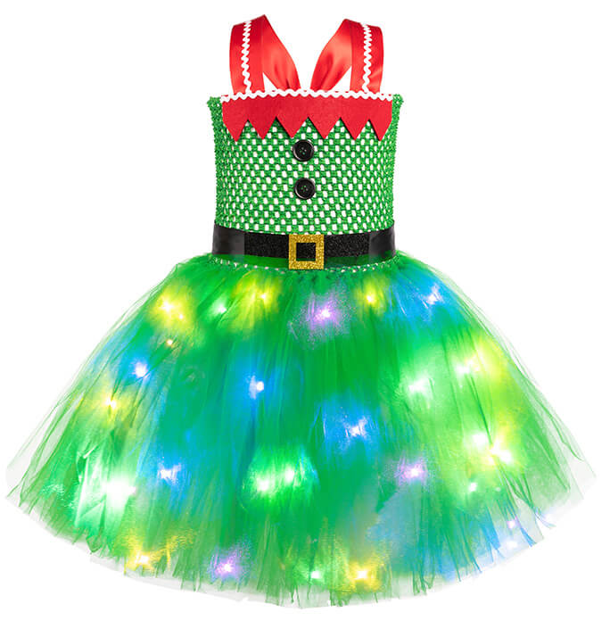 Girls Christmas Green Tutu Dress