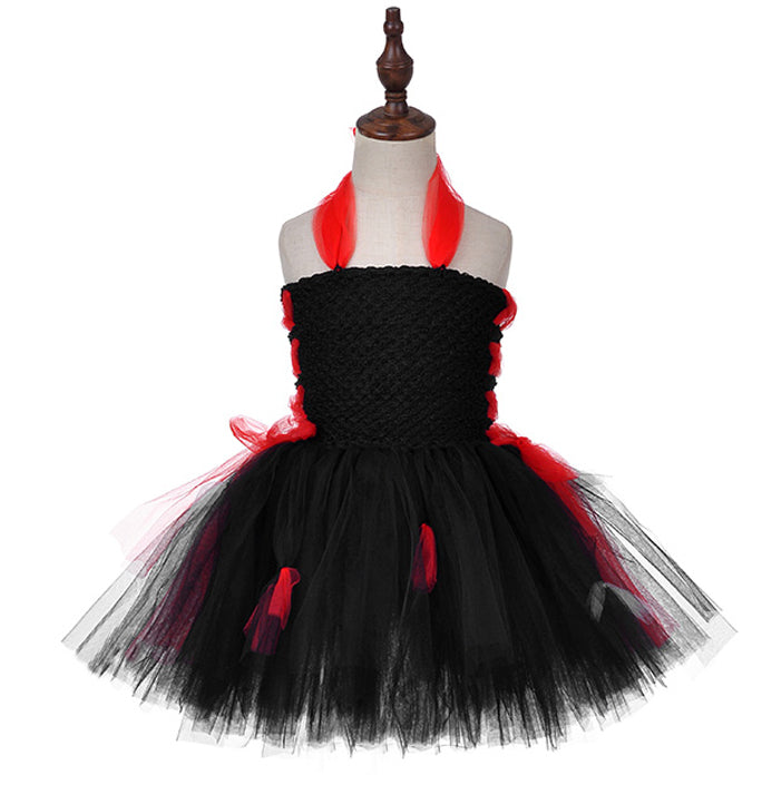 Girls Halloween Vampire Suit Tutu Dress