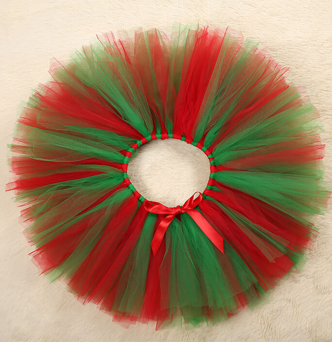 Girls Red Christmas Elf Skirt