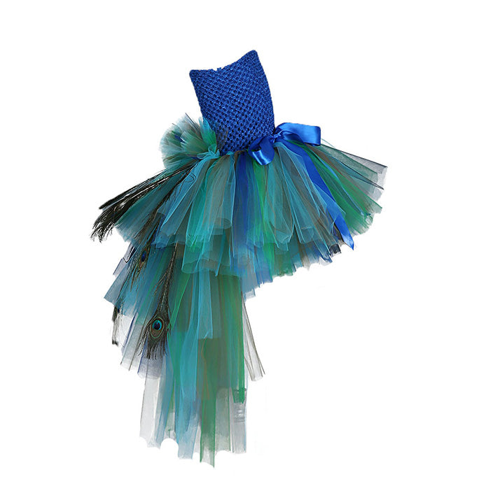 Girls Peacock Princess Festival Tutu Dress