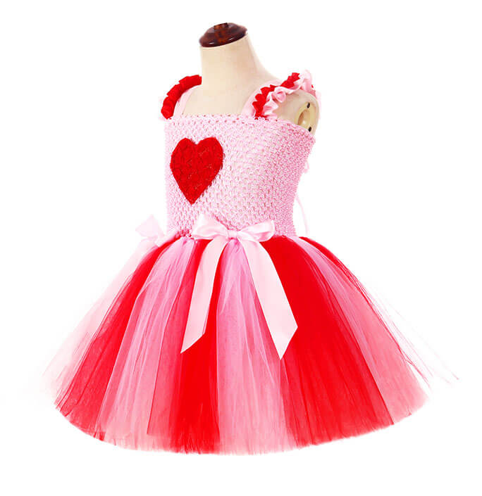 Girls Valentine's Day Love Peach Color Glowing Costume