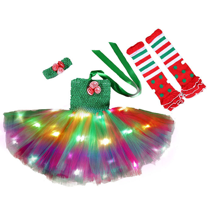 Girls Christmas Red and Green Costumes