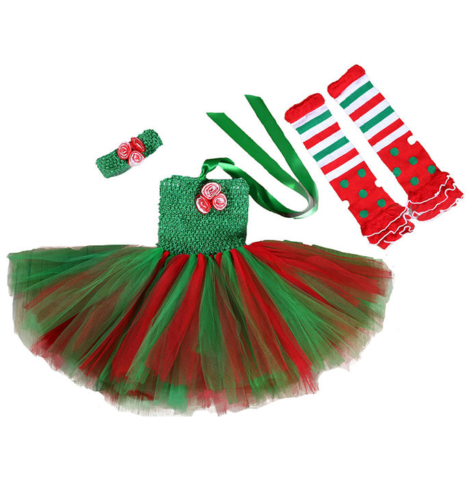 Girls Christmas Red and Green Costumes