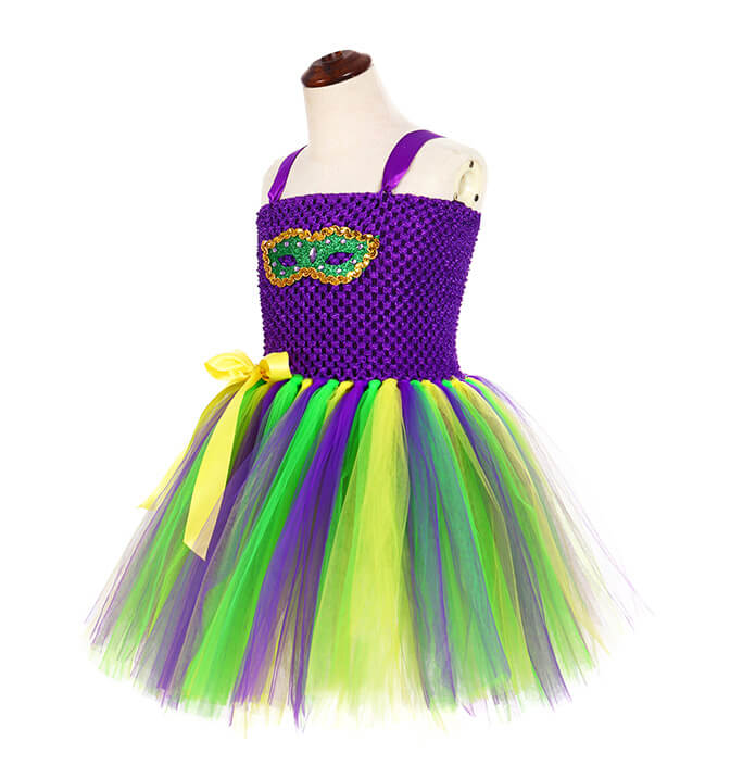 Girls Carnival Masquerade Glowing Tutu Dress