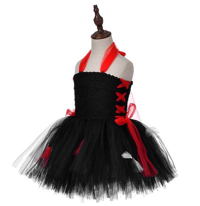 Girls Halloween Vampire Suit Tutu Dress
