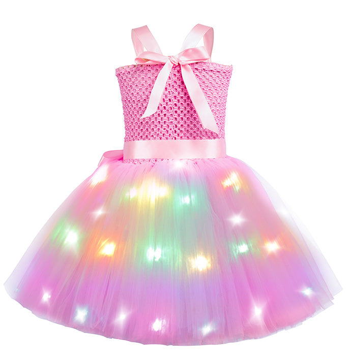 Little Girl LED Pink Dress Birthday Festival Costume