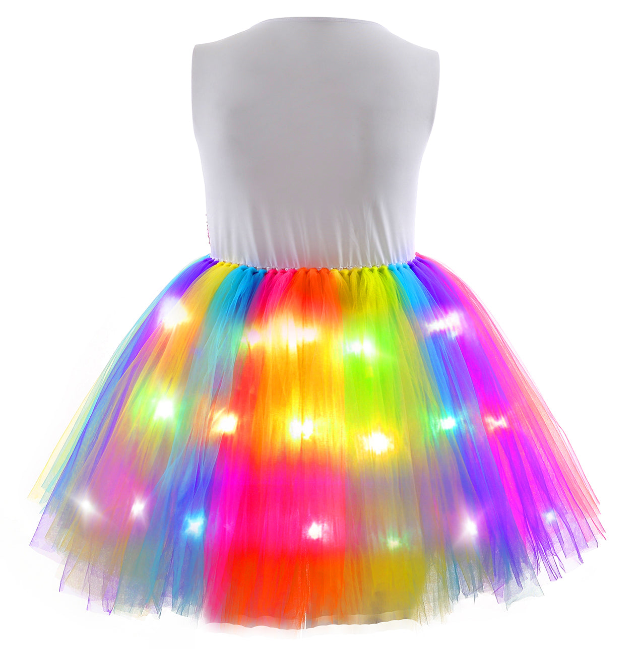 Unicorn red sequin LED light custom tutu dress