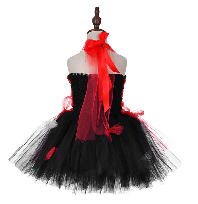Girls Halloween Vampire Suit Tutu Dress