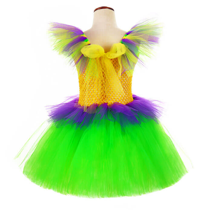 Girls Carnival Tulle Sleeve LED Light Party Tutu Dress