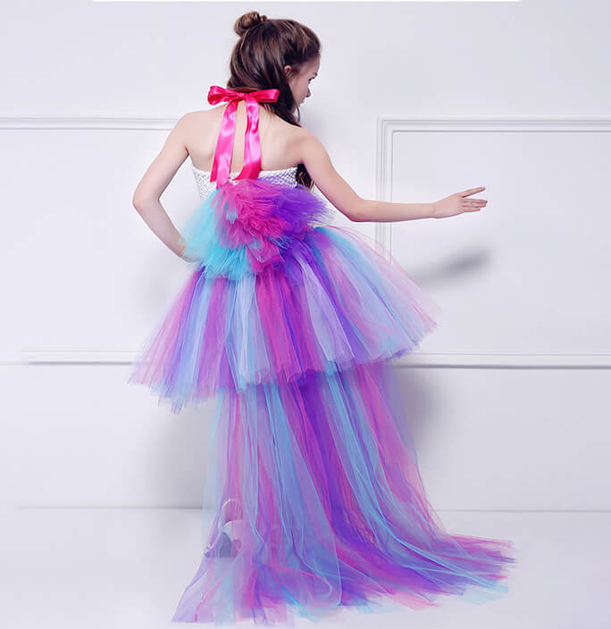 Girls Unicorn Long Tail Birthday Costume