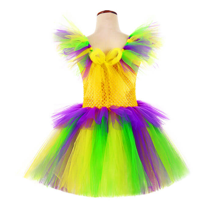 Girls Carnival Yellow LED Light Mask Tutu Dress