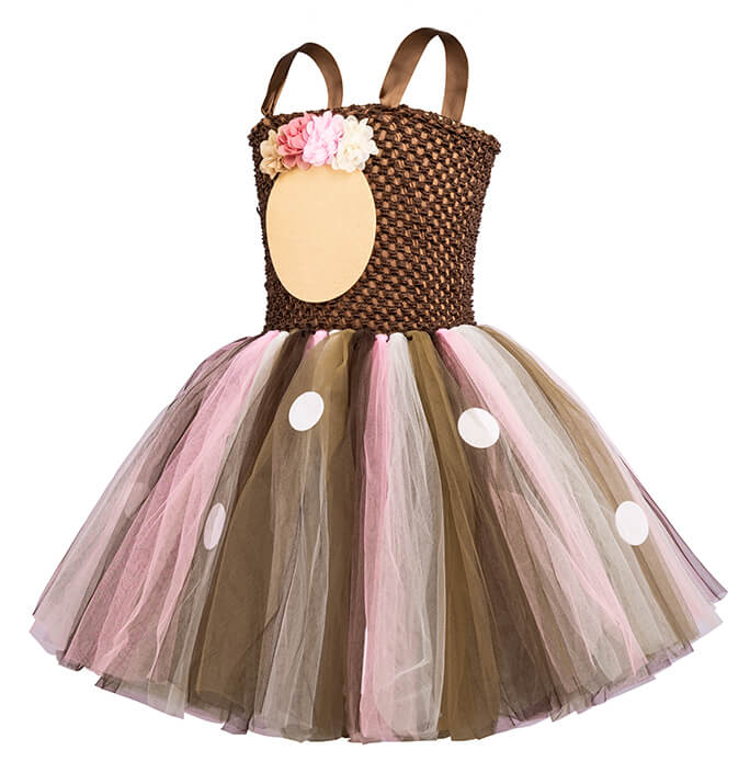 Girls Cute Christmas Elk Tutu Dress