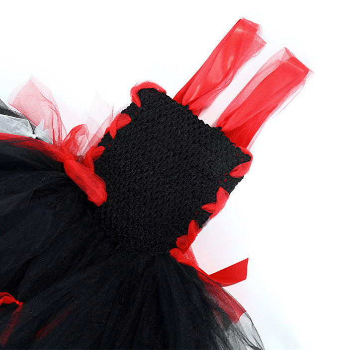 Girls Halloween Vampire Suit Tutu Dress