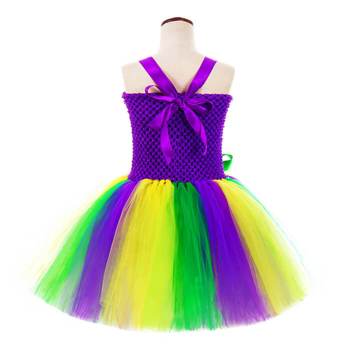 Girl Carnival LED Lights Colorful Mask Tutu Dress