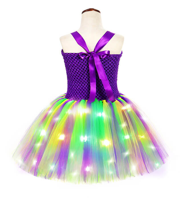 Girls Carnival Masquerade Glowing Tutu Dress