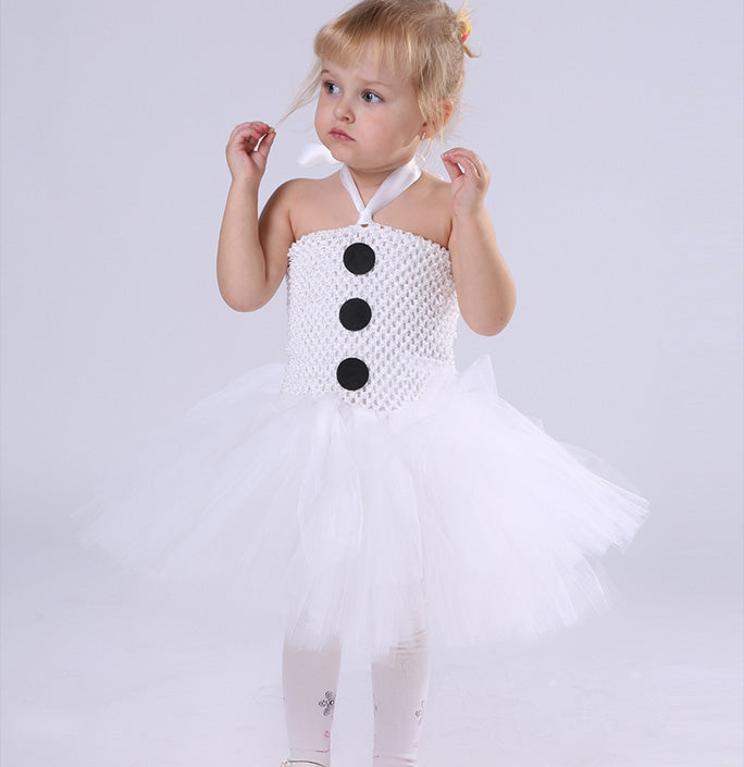 Girls Christmas Snowman Dress Costume