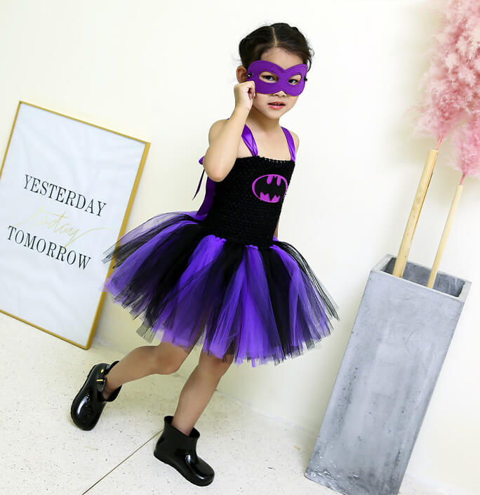 Girls Super Hero Bat Girl Tutu Dress