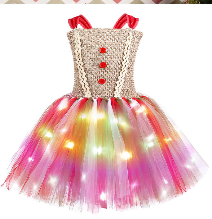 Girls Christmas Gingerbread Man Tutu Dress