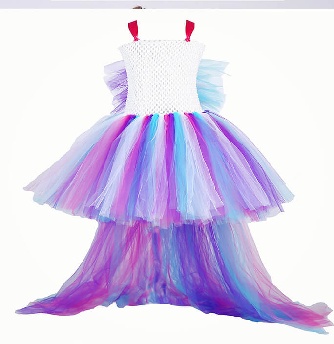 Girls Unicorn Long Tail Birthday Costume
