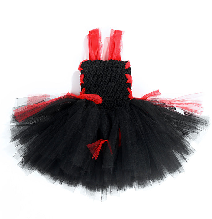 Girls Halloween Vampire Suit Tutu Dress