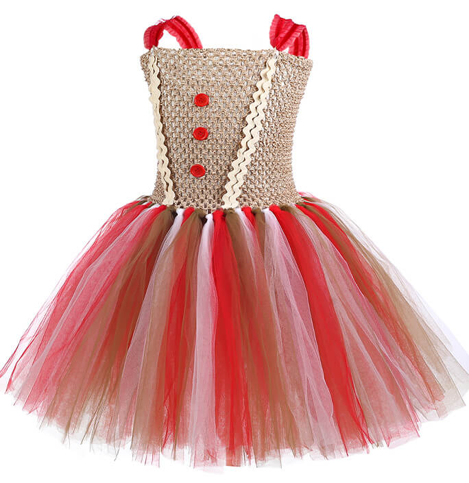 Girls Christmas Gingerbread Man Tutu Dress