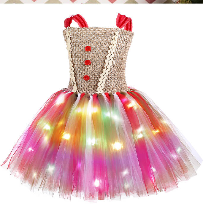 Girls Christmas Gingerbread Man Tutu Dress