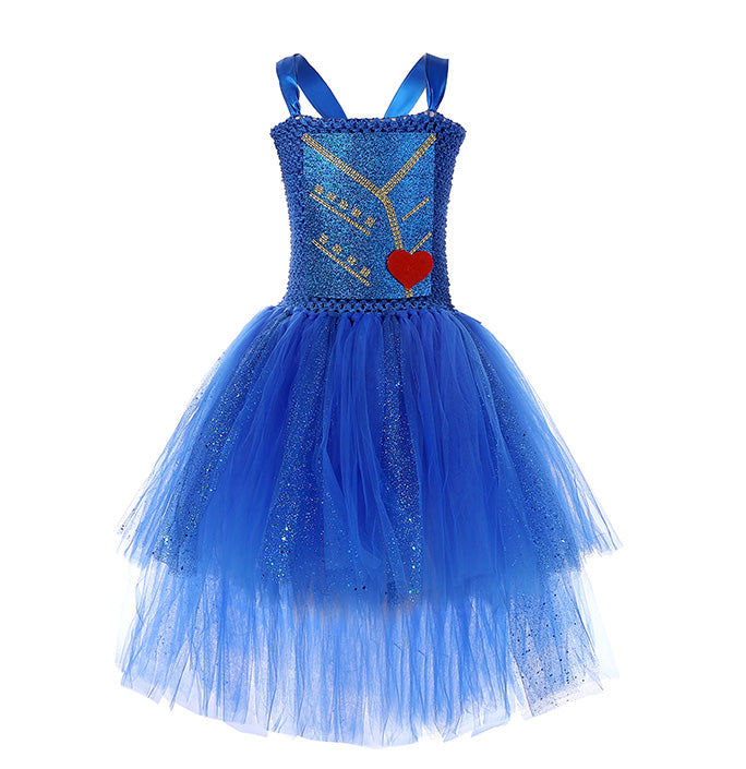 Girls Nobility Blue Tulle Mal Deluxe Tutu Dress