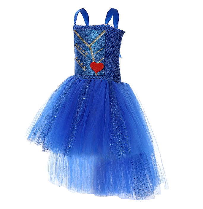 Girls Nobility Blue Tulle Mal Deluxe Tutu Dress