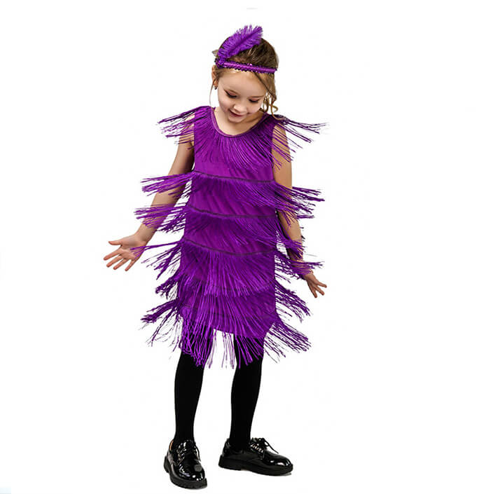 Girls 20's Vintage Fringe Skirt
