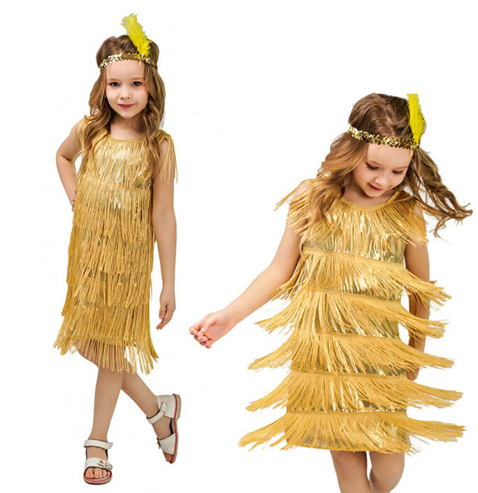 Girls 20's Vintage Fringe Skirt