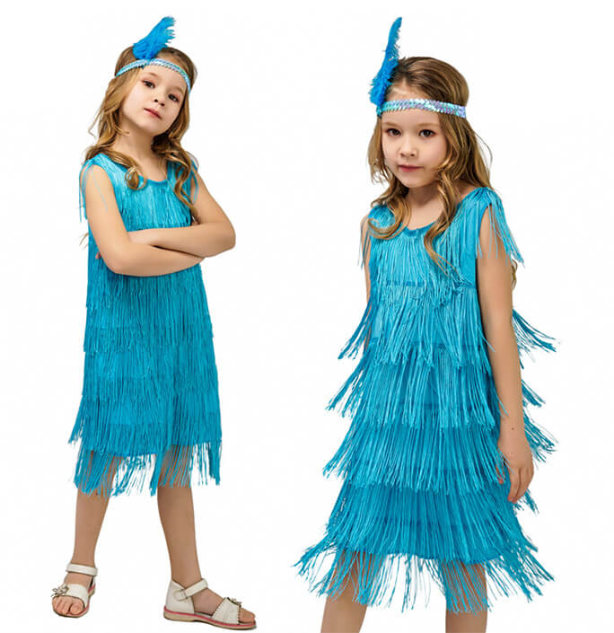 Girls 20's Vintage Fringe Skirt