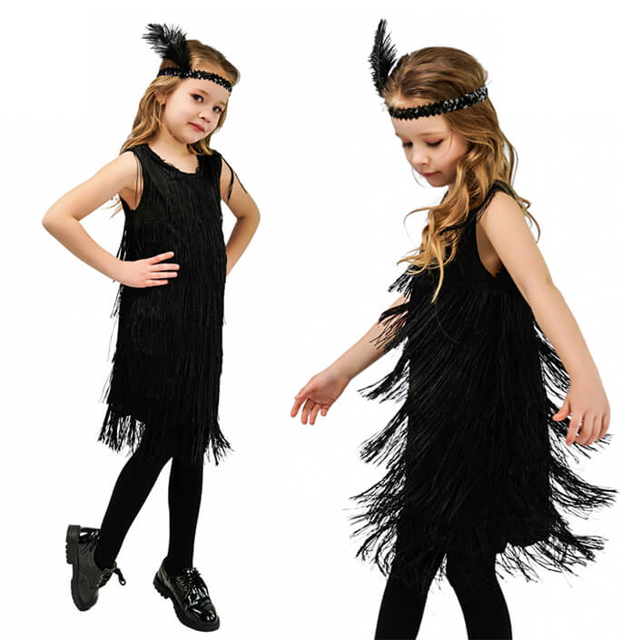 Girls 20's Vintage Fringe Skirt