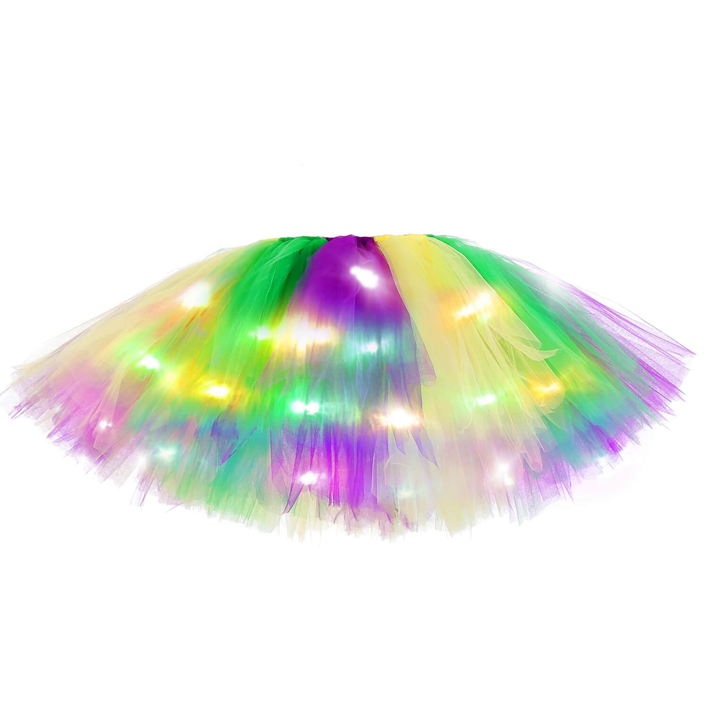 Girls Carnival LED Light Tutu Skirt Mardi Gras Costume