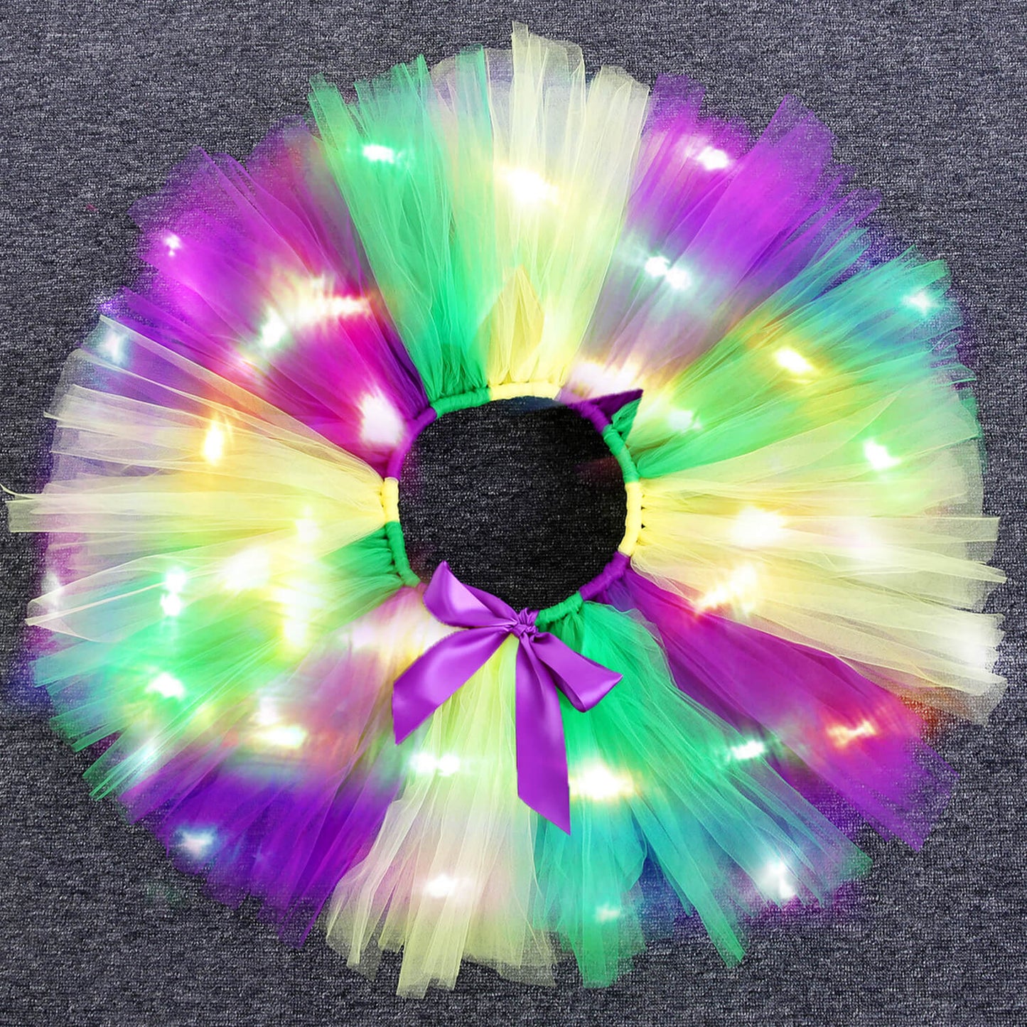 Girls Carnival LED Light Tutu Skirt Mardi Gras Costume
