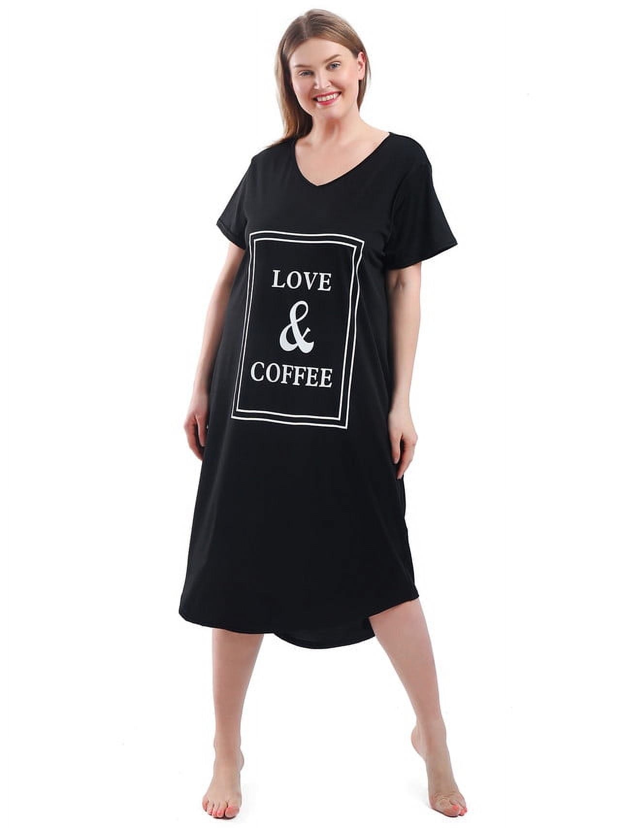 FEREMO Nightgown for Women Plus Size Long Sleepwear Printed Comfy Sleep Shirts 3 Pack