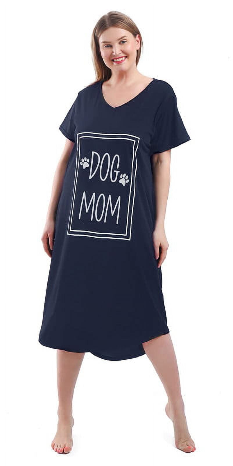 FEREMO Nightgown for Women Plus Size Long Sleepwear Printed Comfy Sleep Shirts 3 Pack