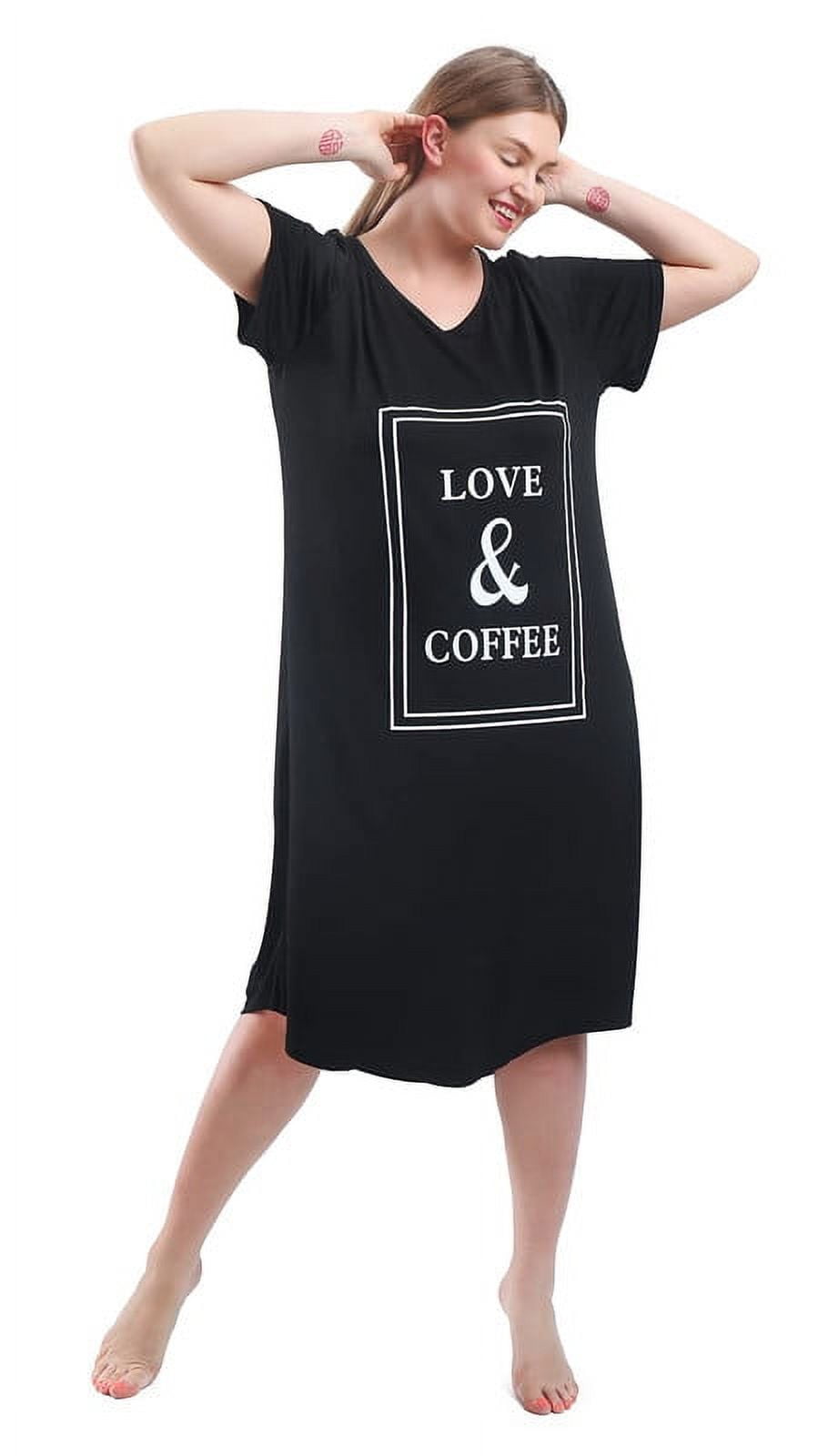 FEREMO Nightgown for Women Plus Size Long Sleepwear Printed Comfy Sleep Shirts 3 Pack