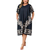 PinkBeautiM Nightgowns for Women Plus Size Print V Neck Sleepwear with Pockets